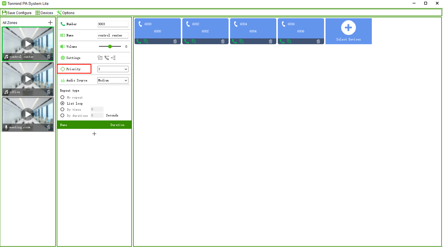 Tonmind PA System Lite New Function Priority in Zones